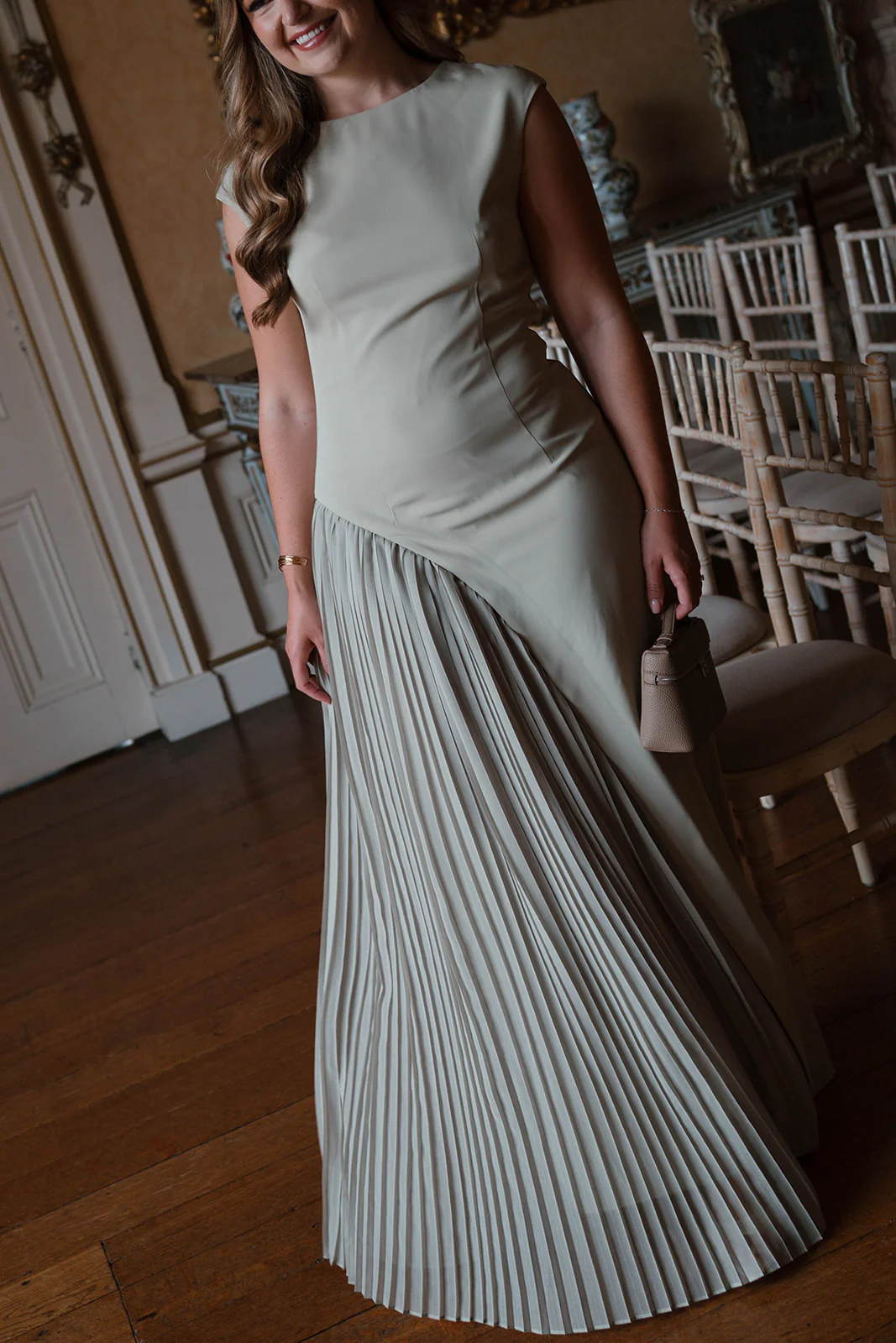 Cap Sleeve Pleated Maxi Dress - Pistachio - Image 7