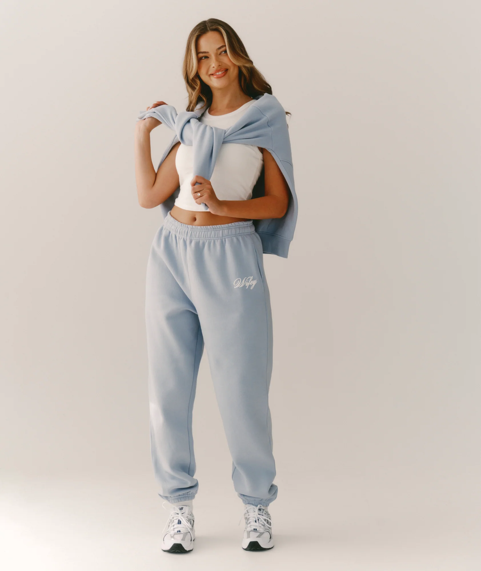 Wifey Graphic Sweatpants - Blue - Image 3